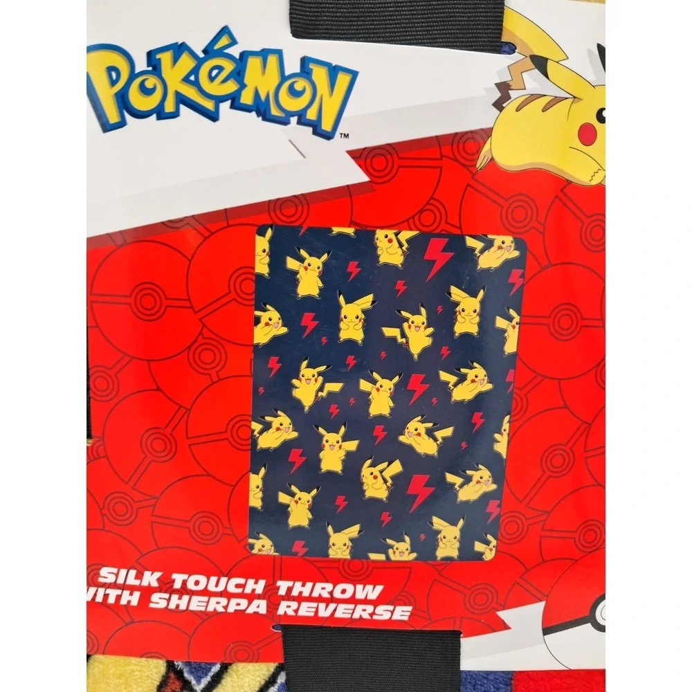 46 X 60 Inch Pokemon Silk Throw With Sherpa Reverse - Picture 2 of 7